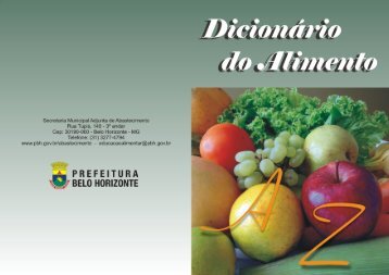 Capa Dicionario do Alimento - Prefeitura Municipal de Belo Horizonte