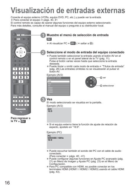 MANUAL DE USUARIO TC-P50X20P (SPANISH) - Soporte