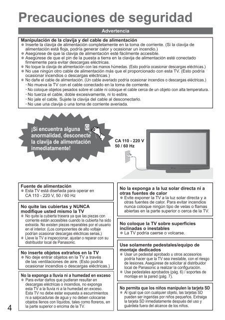 MANUAL DE USUARIO TC-P50X20P (SPANISH) - Soporte