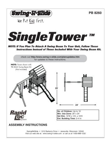 Single Tower Assembly Instructions - Swing-N-Slide