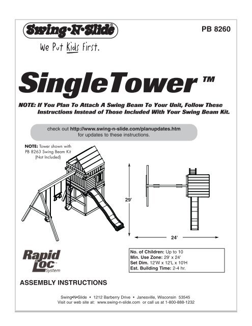 Single Tower Assembly Instructions - Swing-N-Slide