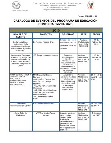 InformaciÃ³n - Facultad de Medicina Veterinaria y Zootecnia de la UAT