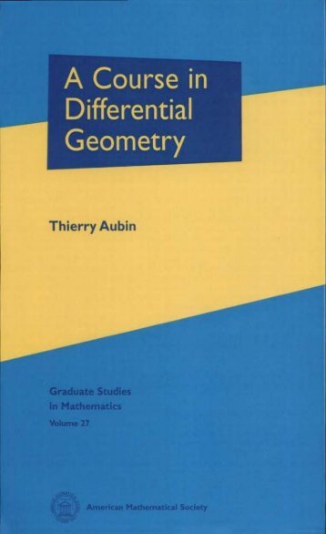 A Course in Differential Geometry - WordPress.com â€” Get a Free ...