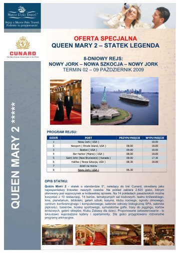 rejs QUEEN MARY 2