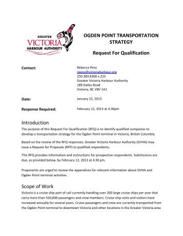 OGDEN POINT TRANSPORTATION STRATEGY Request For ...