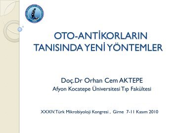Orhan Cem Aktepe - Türk Mikrobiyoloji Cemiyeti