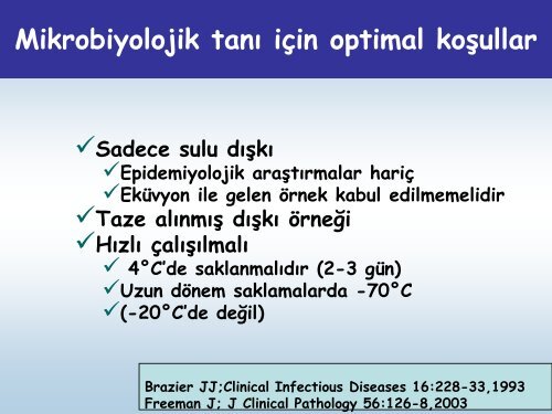 Clostridium Difficile, Enfeksiyonlarının Mikrobiyolojik Tanısında