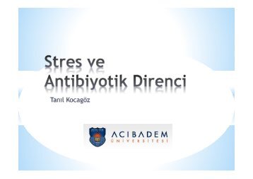 Stres ve Antibiyotik Direnci, Tanıl Kocagöz