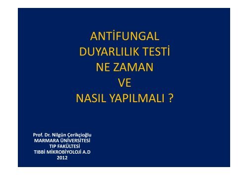 antifungal duyarlılık testi ne zaman ve nasıl yapılmalı