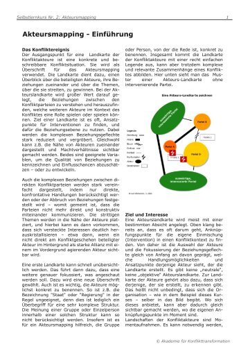 Akteursmapping - EinfÃ¼hrung - Akademie fÃ¼r Konflikttransformation