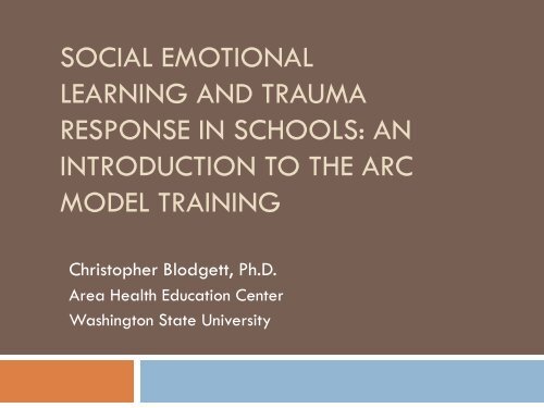 Social Emotional Learning and Trauma Response ... - WSU Extension