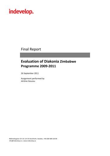 Evaluation of Diakonia Zimbabwe Programme 2009-2011 - Indevelop