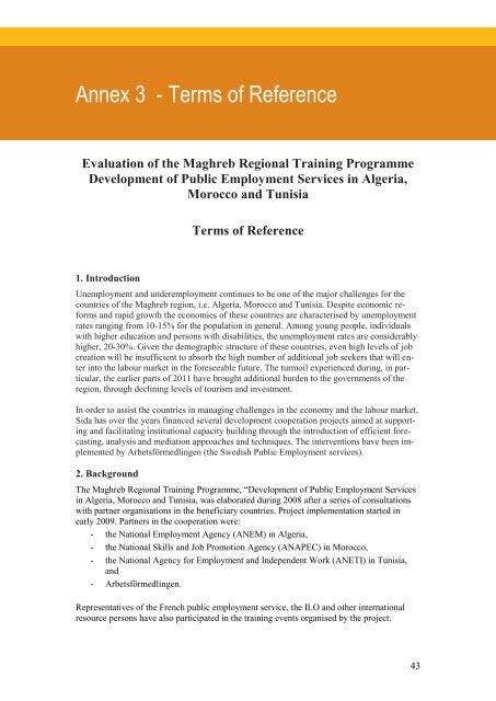 Evaluation of the Maghreb Regional Training Programme - Indevelop