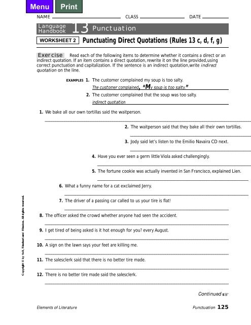 Punctuating Direct Quotations (Rules 13 c, d, f, g) - CIBACS