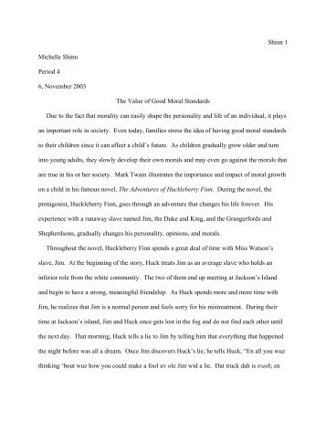 Huck Sample Essay #2 - CIBACS