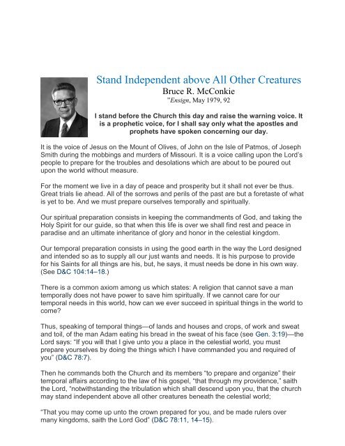 Stand Independent above All Other Creatures-1.pdf - Peace of ...