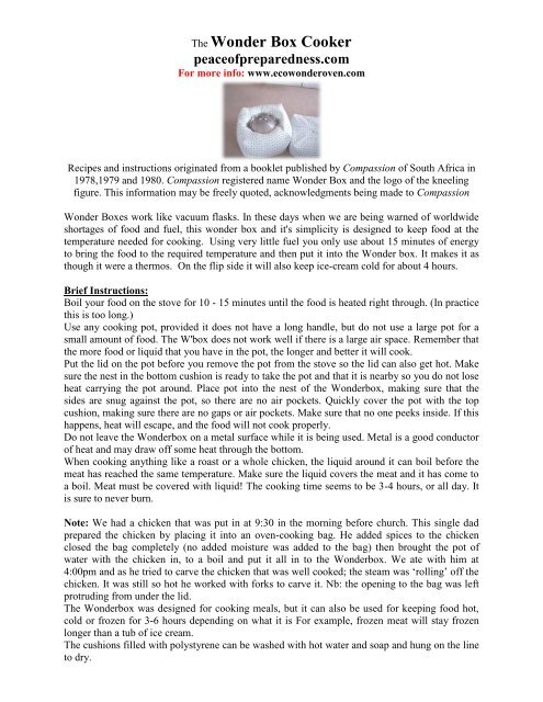 Wonder Box Cooking The Wonder Box Cooker - Peace of Preparedness