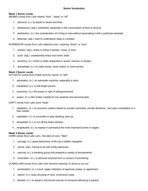 Latin Adjectives Chart