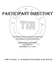 PARTICIPANT DIRECTORY - Tortilla Industry Association