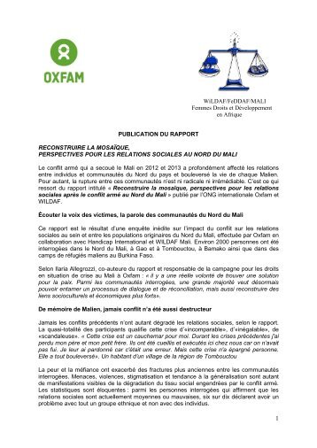 WiLDAF/FeDDAF/MALI Femmes Droits et ... - Oxfam Blogs