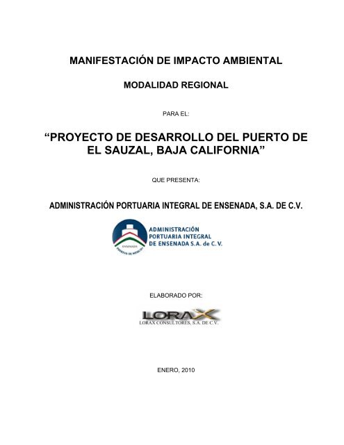 Manifiesto De Impacto Ambiental Playas Y Costas De Ensenada
