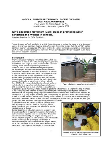 Girl's education movement (GEM) clubs in promoting water ...