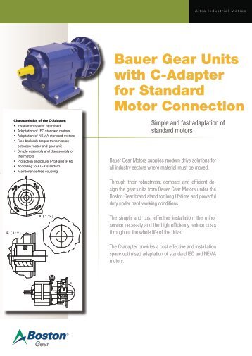 Bauer Gear Units with C-Adapter for Standard Motor ... - Taler ING