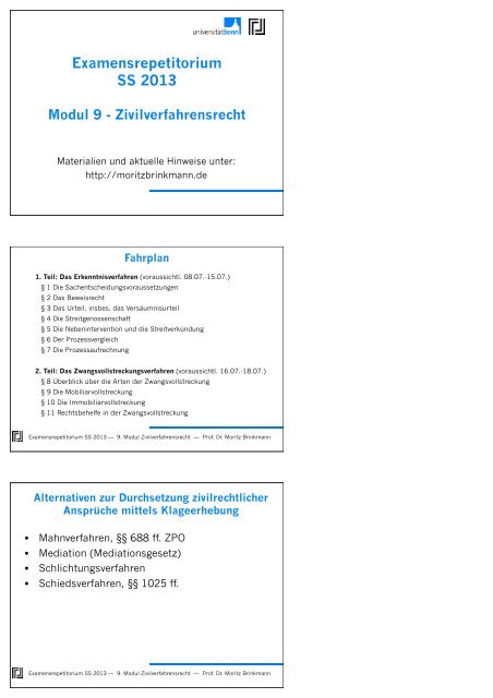 Folien ZPO-Examenskurs Â§ 1 - moritzbrinkmann.de