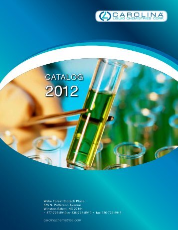 Carolina Liquid Chemistries 2012 Catalog