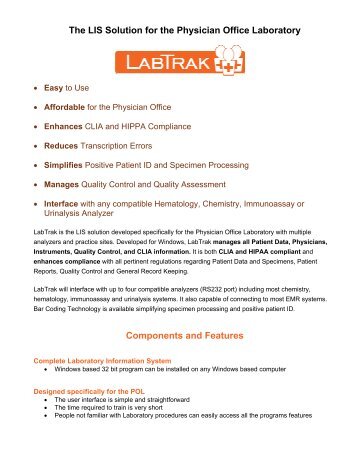 The LIS Solution for the Physician Office Laboratory Components ...