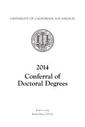 2013 Doctoral Hooding Ceremony Booklet - UCLA Graduate Division