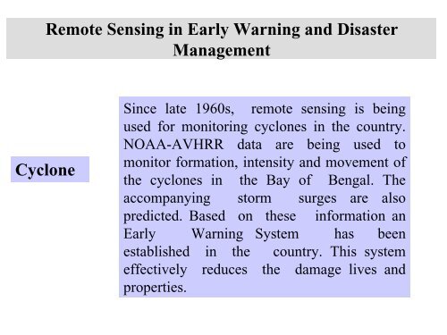 Remote Sensing Application in Early Worning and ... - APRSAF