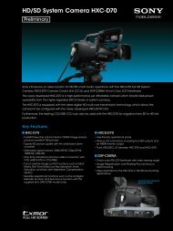 HD/SD System Camera HXC-D70 - VideoCorp