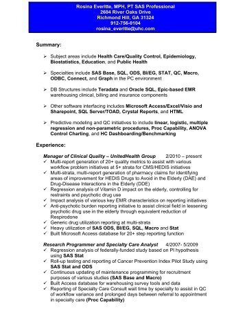resume sas consultant special interest group