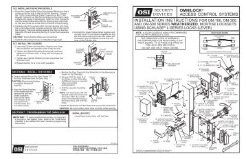 installation instructions for om-100, om-300 - OSI Security Devices