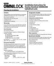 Installation Instructions for Stanley Omnilock 9KOM Cylindrical Locks