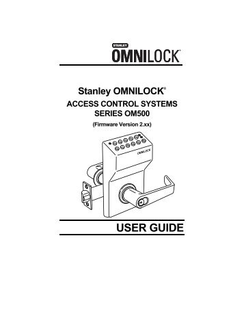 Stanley Omnilock Access Control Systems Series OM500 User Guide