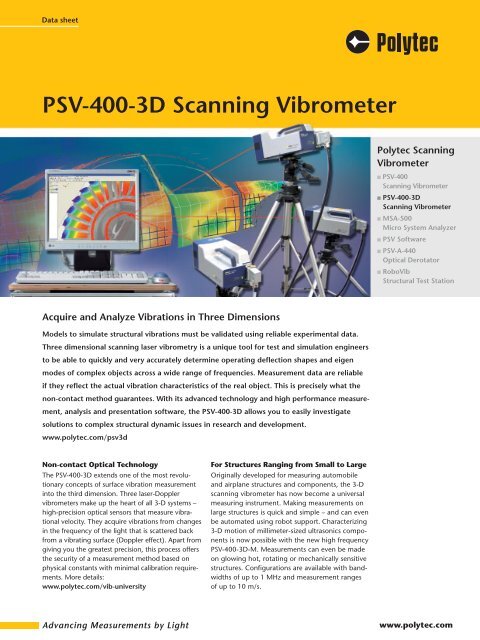 PSV-400-3D Scanning Vibrometer