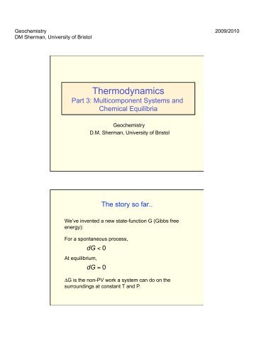 Thermodynamics - Aqueous and Environmental Geochemistry