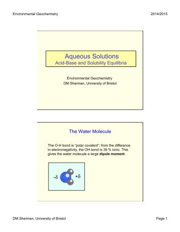 Lecture Notes (PDF) - Aqueous and Environmental Geochemistry