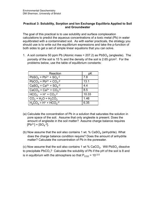 Soil and Groundwater Equilibria - Aqueous and Environmental ...