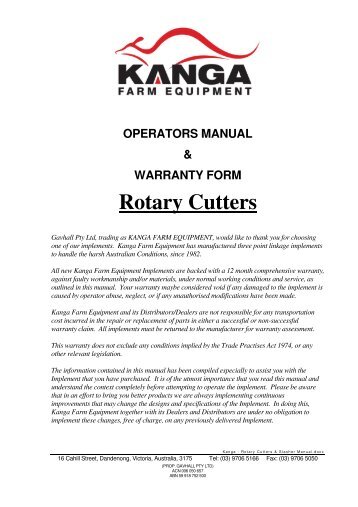 Rotary Cutters & Slasher Manual.pdf - Farm Implements Australia