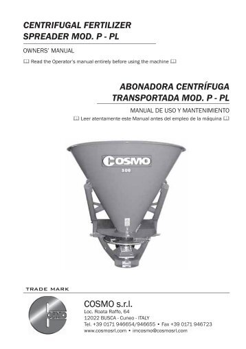 centrifugal fertilizer spreader mod. p - pl - Farm Implements Australia