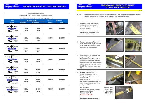 PTO Shaft Shortening & Maintenance - Farm Implements Australia