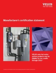 Manufacturer's certification statement - Velux
