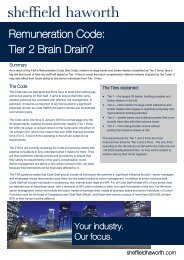 Remuneration Code: Tier 2 Brain Drain? - Sheffield Haworth