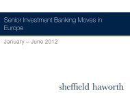 Senior Investment Banking Moves in Europe - Sheffield Haworth