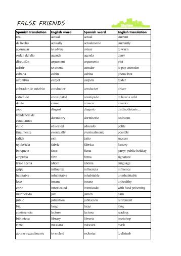 False Friends - Skyline English Centre