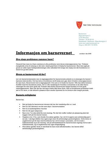 Informasjon om saksgang barnevern