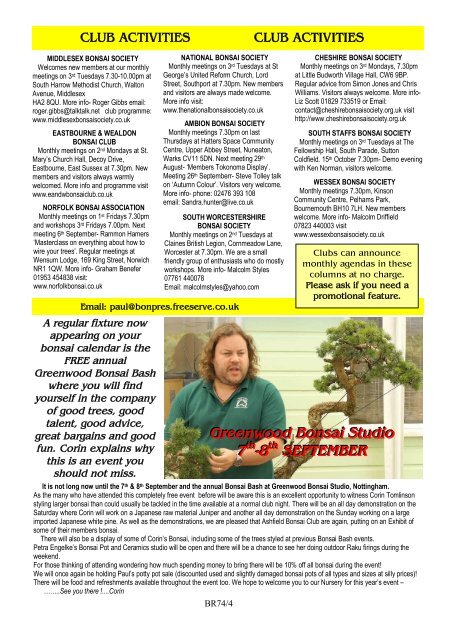 Issue 74 - August 2013 - Federation of British Bonsai Societies